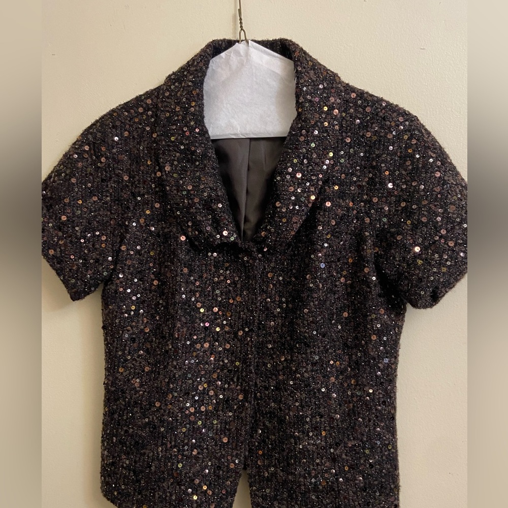 Lafayette 148 sequined short sleeve blazer size 6